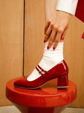 Bobbies Paris Bettany Mary Jane Ruby Red Pumps